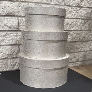 Fabric covered Round Nesting Storage/Gift Boxes